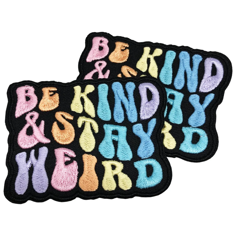 Heat Transfer Embroidery Patch Custom Brand Logo Embroidered Clothing Badges Iron On Embroidery Patches for Clothing