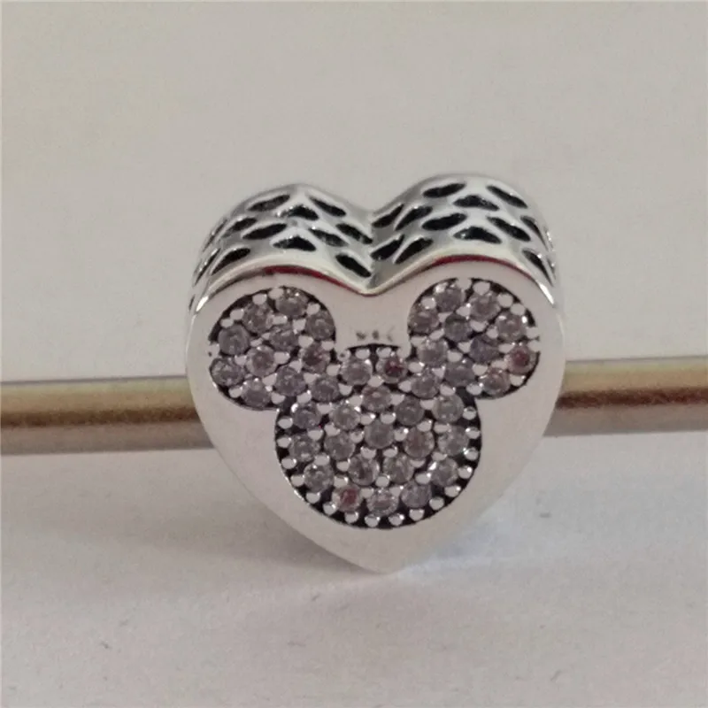 
925 sterling silver heart-shaped Mickey Minnie beads factory wholesale 