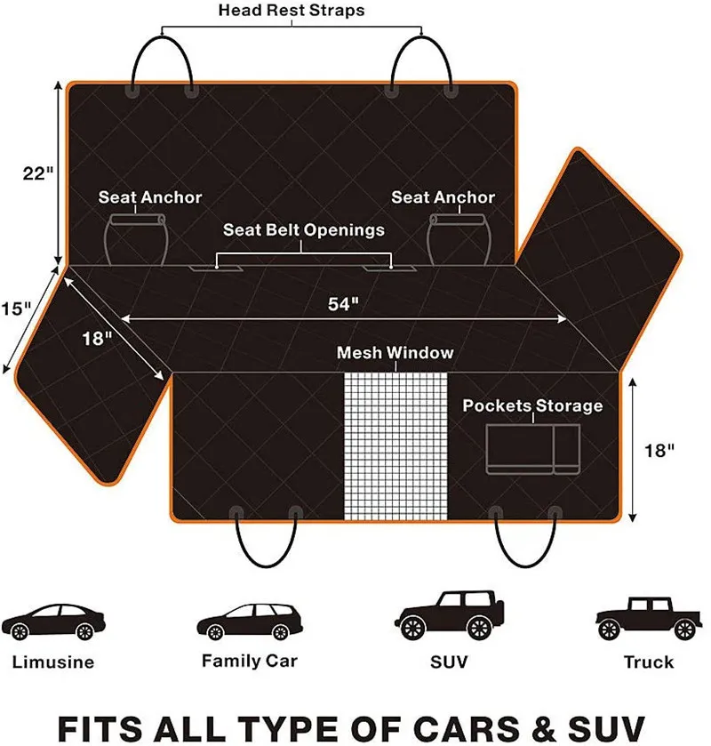 Dog Car Seat Cover For Back Seat Pet Dog Car Seat Cover