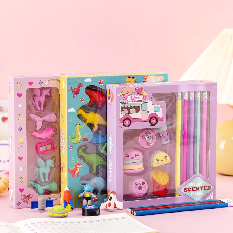 Ready study set hot selling school items colour box drawing art set pen and pencil gift set natural wood color hb pencil