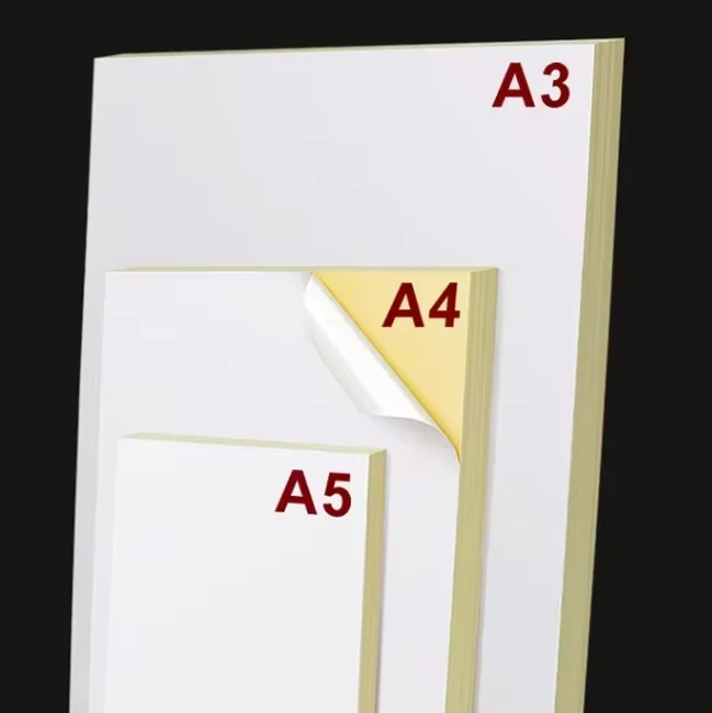 Mirror Coated Sticker Paper Slit Back with Yellow Liner