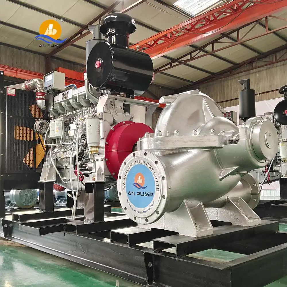 irrigation fresh water double suction large flow high pressure diesel water pump