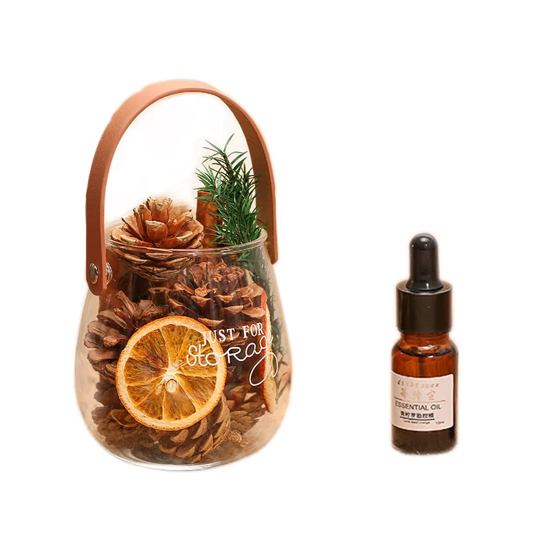 High quality Cinnamon Fire Free Aromatherapy Cup Perfumed Creative Handmade Eternal Life Flower Adornment with essential oil