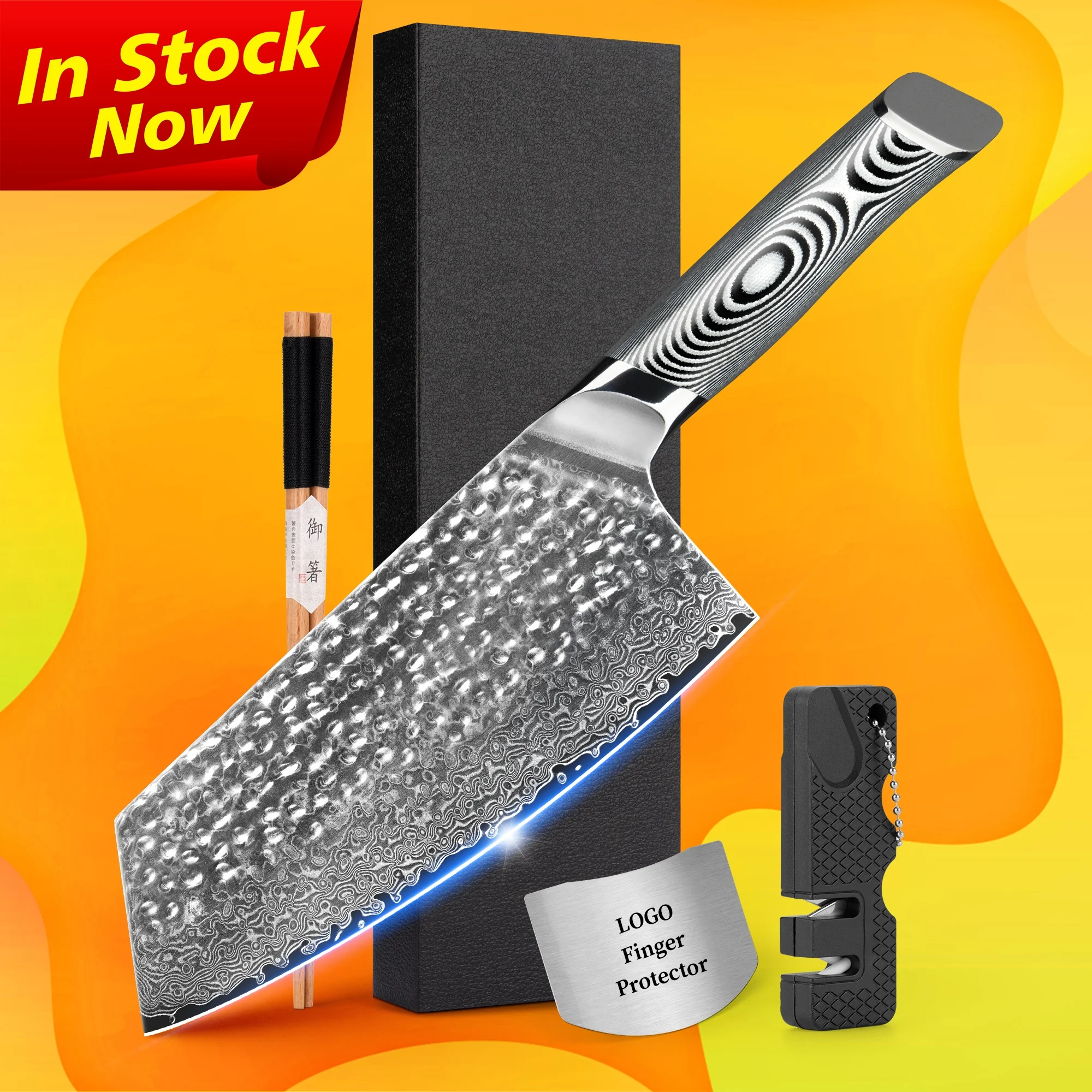 Ручка Grey G10 7 дюймов 67 слоев vg10 китайские поварские ножи из дамасской стали нож для ножей мяса с кованым узором