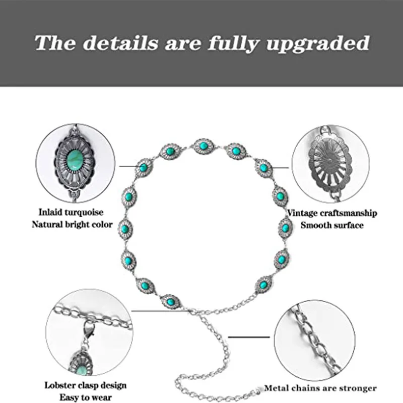 Новое поступление, модные аксессуары, золотые женские ремни на цепочке для тела, Овальный Бирюзовый камень, узкий металлический ремень в стиле ретро