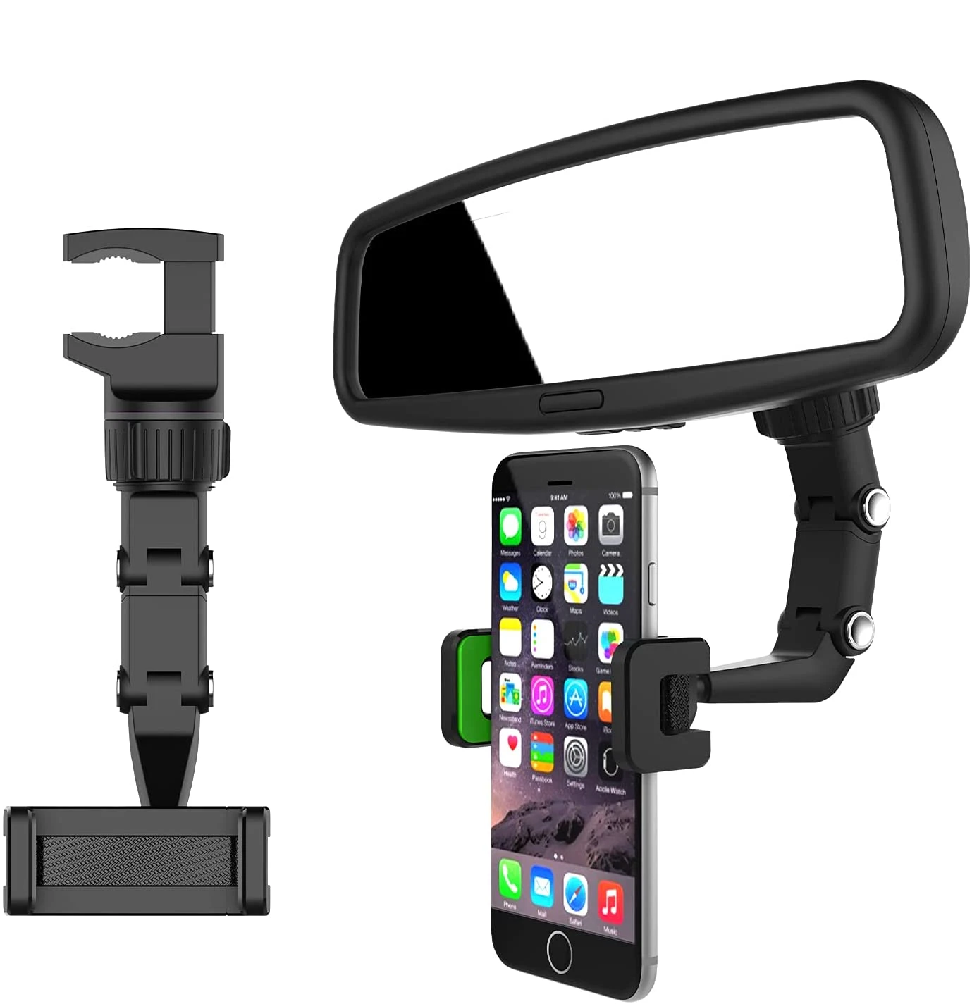NEW Amazon 360 Rearview Mirror Phone Holder ,Car Rearview Mirror Mount Phone and GPS Holder car mobile phone holders for car