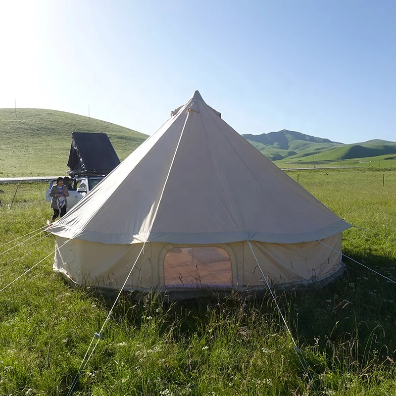 outdoor canvas luxury camping 4m bell tent