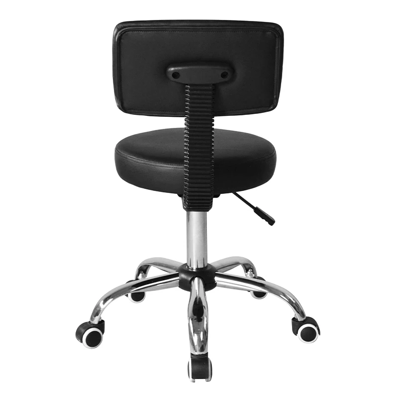 Commercial Leather Adjustable Height Beauty Rolling Hydraulic Padded Barber Salon Chair With Back Rest Salon Saddle Stool