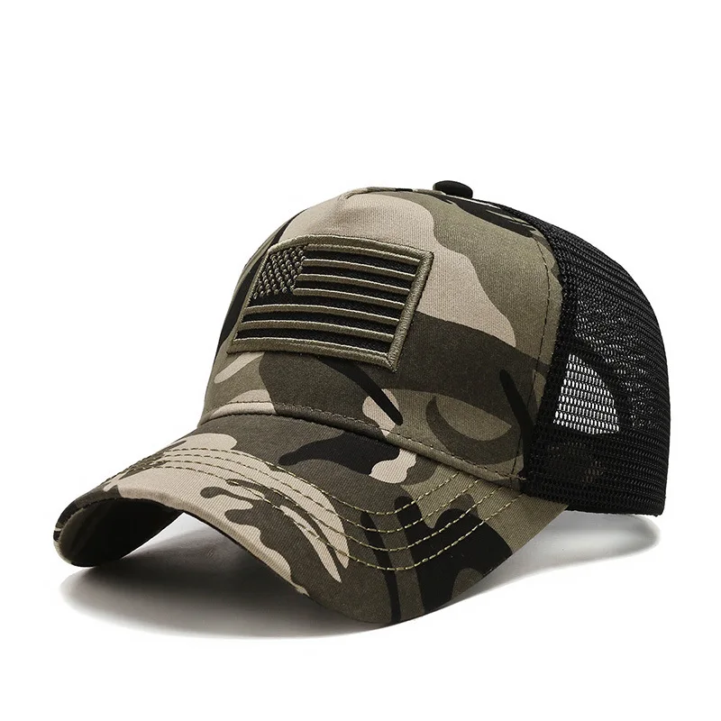 Wholesale retro unisex summer camouflage peaked caps vintage visor hats