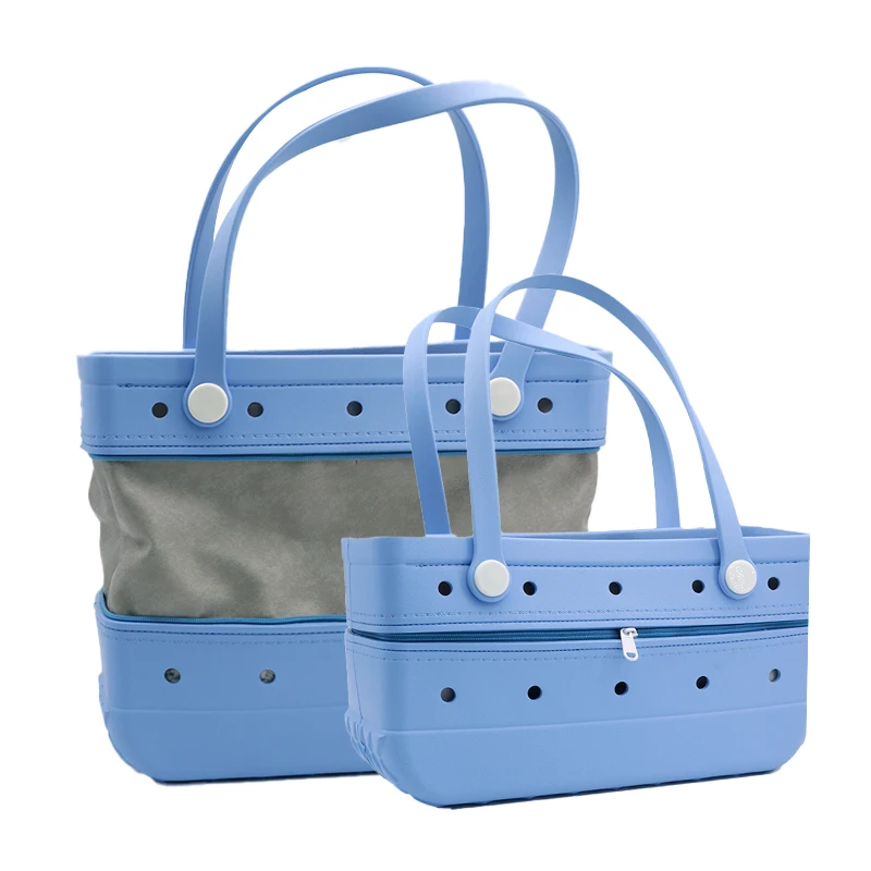 2024 new design summer fashion eva tote bag waterproof eva beach bag with zipper