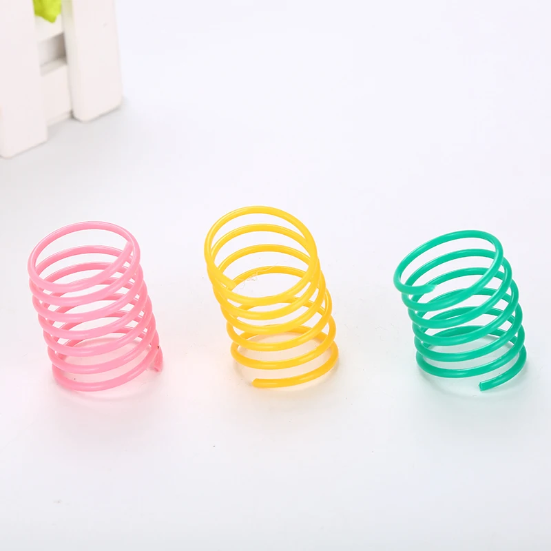 zss299 Durable Cat Colorful Plastic Spring Toys Pet Grinding Claws Toys