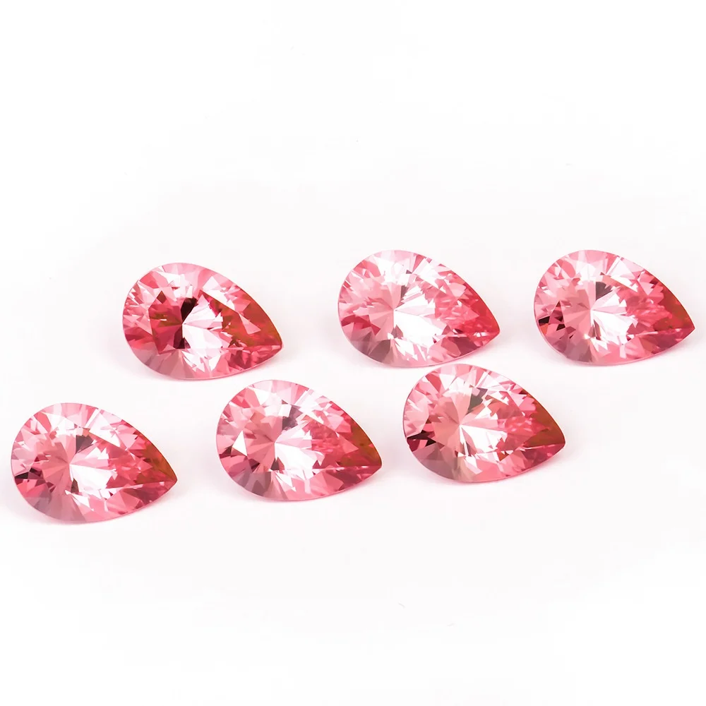 Artificial Cultivation Paphlacha Teardrop Pear Shape Lab Grown Sunset Coloured Nude Stone Jewellery Ring Nude Stone