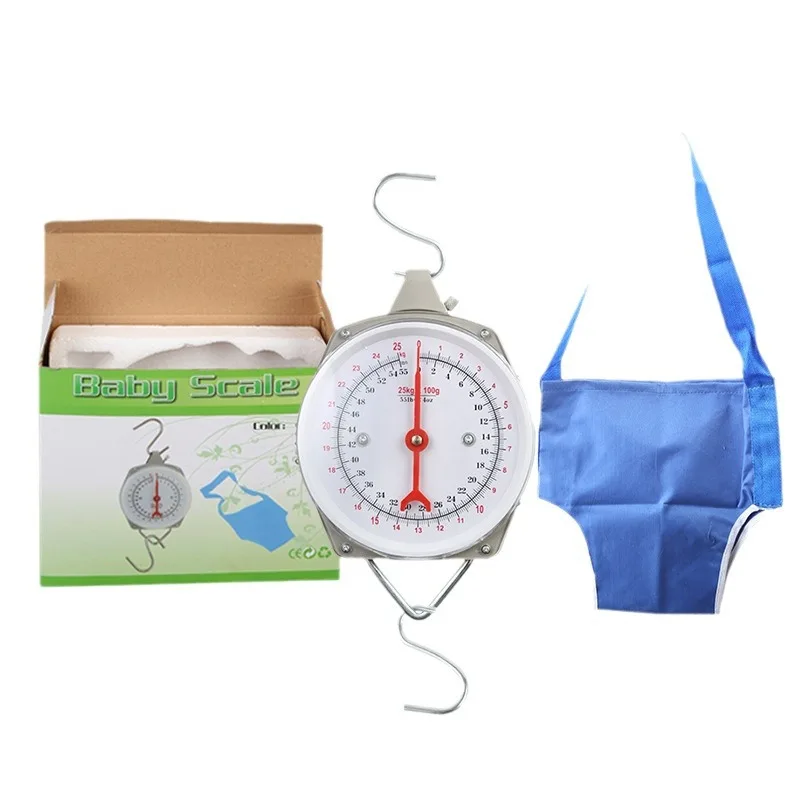 Portable mechanical baby weighting scale 25kg hanging weighing scales for baby 25-100kgs manual hanging baby spring scale