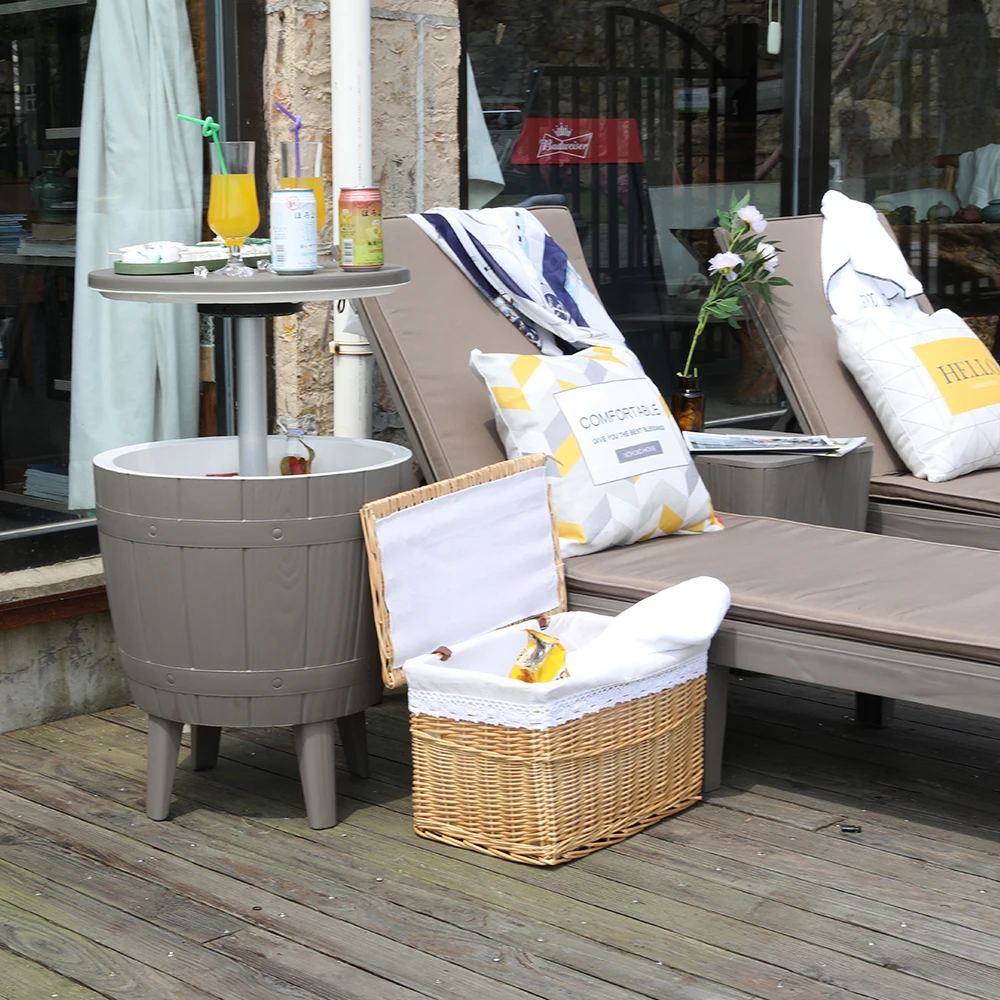 37L/9.8Gal outdoor weatherproof ice cooler bucket table for party