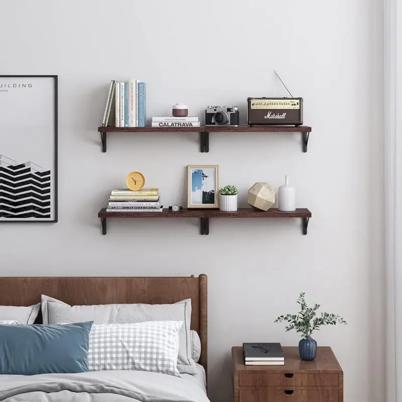 Living Room Bedroom Wall Mounted Shelf Kitchen Wall Display Storage Floating Wall Shelves