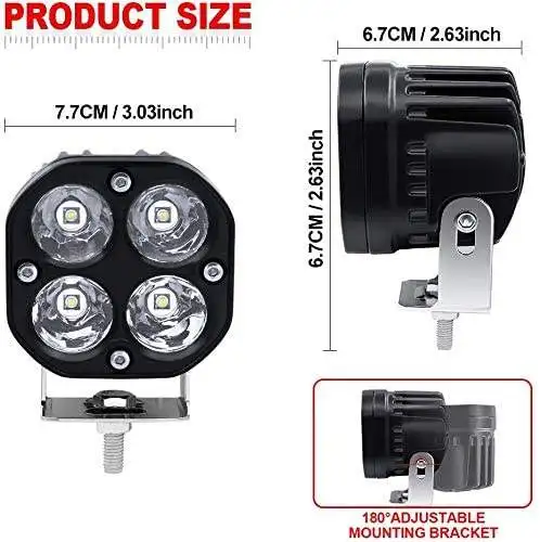 3 Inch 40W Mini LED Work Light 12V 24V Car Yellow White 4x4 OffRoad Spotlight Ip67 Led Headlight