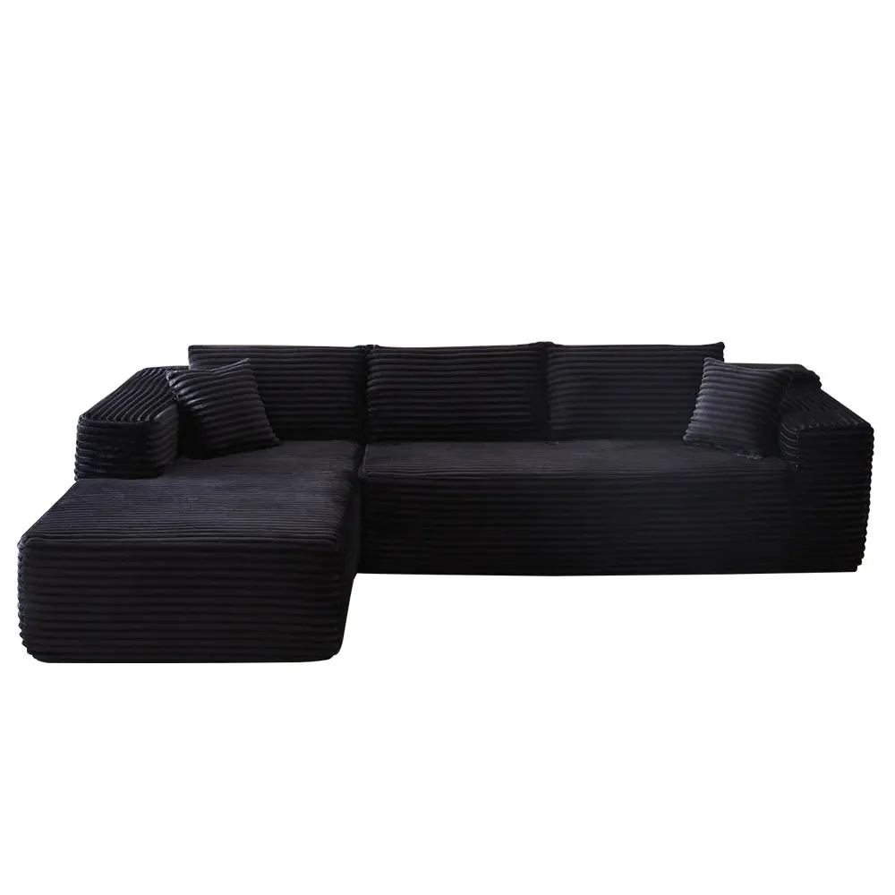 Modern L Shape Couch with Chaise Modular Sectional Sofa with Cloud Deep Seat Convertible Upholstered Couches Bedroom Furniture