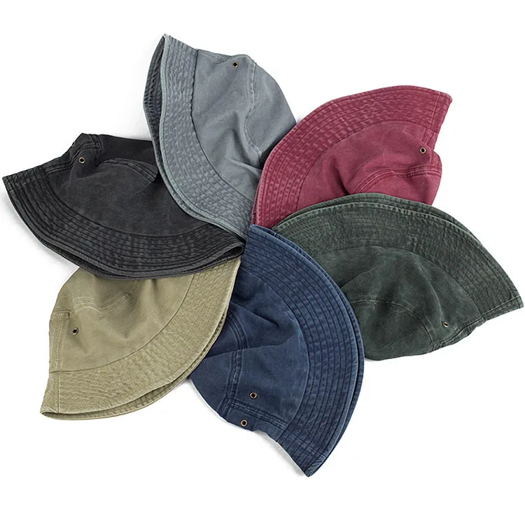 12 colors unisex Fashion wash denim Mens Womens fisherman blue jean bucket hats hat
