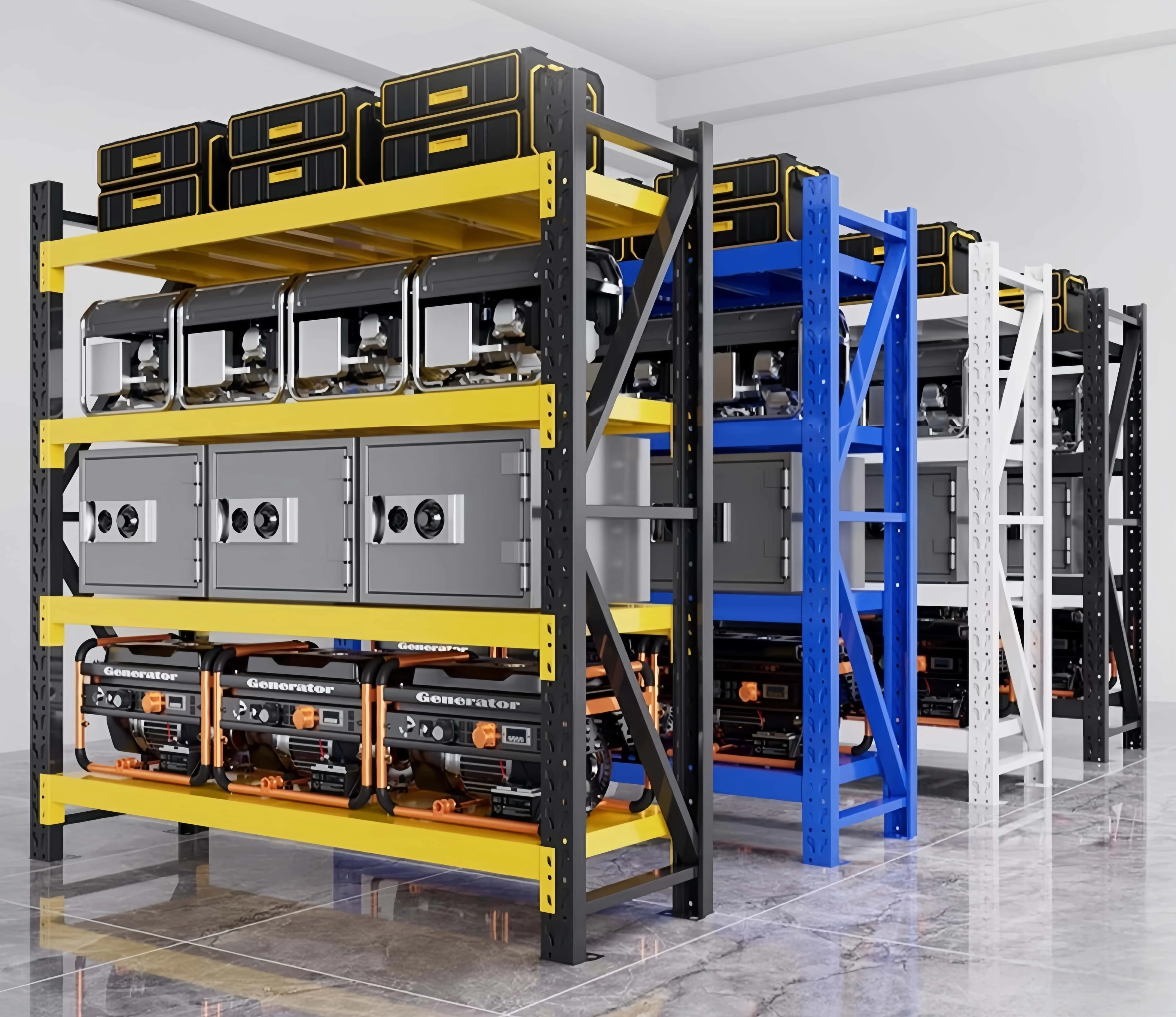 Heavy-Duty Industrial Metal Shelving Rack 200-500kg Load Capacity Adjustable Garage & Warehouse Storage for Tools Tool Storage