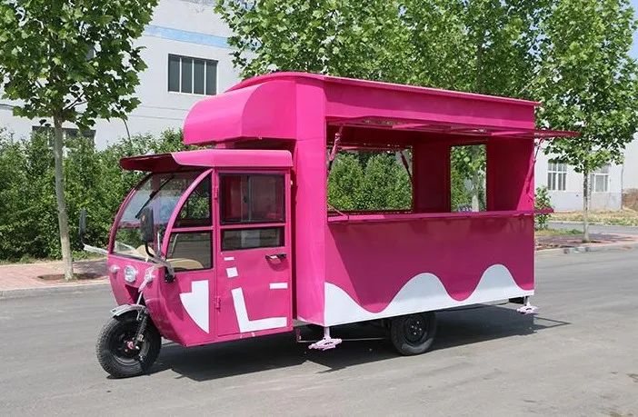Wholesale Price Multifunctional Mobile Electric Fast  Food  Snack Machines High Quality  Mobile Tricycle Food Truck For Sale