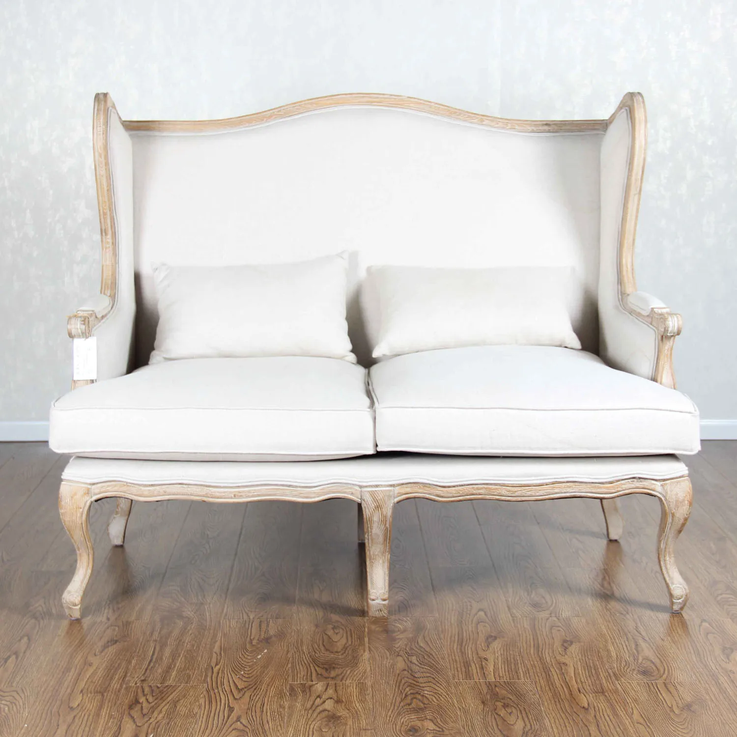 MRS WOODS Oak wood frame classic french style sofa for event antique fabric sofa