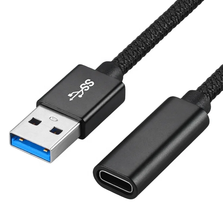  Кабель-адаптер ult-unite 10 см в черной оплетке с USB C «мама» на 3 0