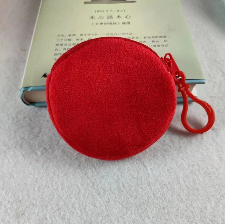 Wholesale Mini Portable Plush Round Coin Purses Girls Velvet Keychain Card Bags Candy Colored Card Bags Ladies Cute Wallets