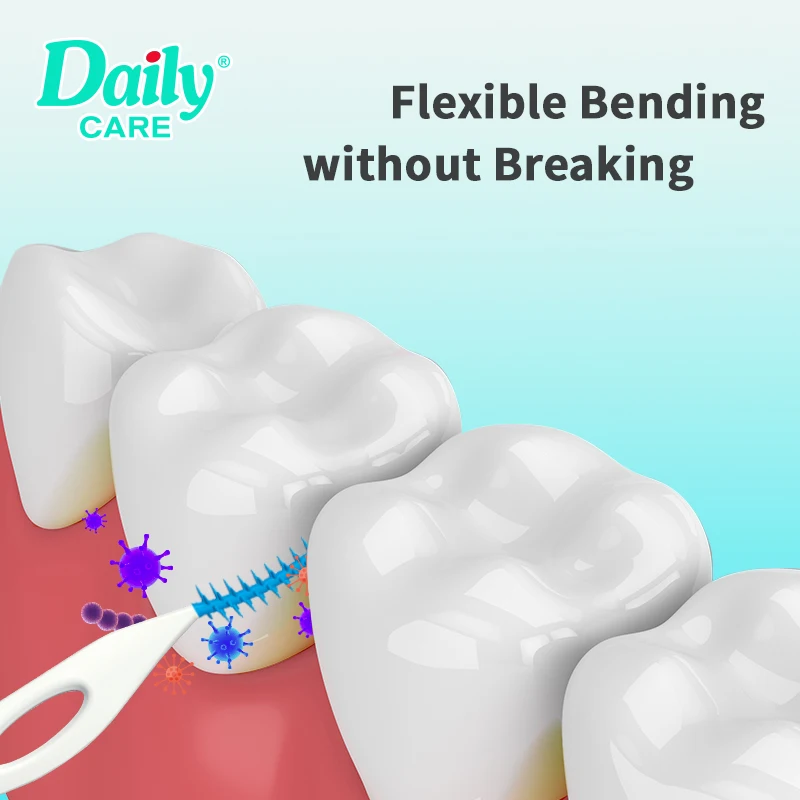 Daily Care Soft Rubber Bird Shape Age-Appropriate Adult Toothpicks Interdental Brush for Teeth Cleaning