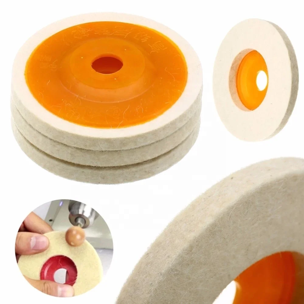 4 - inch Wool Disc  angular felt wheel felt disc wool wheel  for polishing glass,stone,jewelry,wood,metal