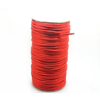 Wholesale 3mm multi colored glossy satin silk rattail cord for jewelry making
