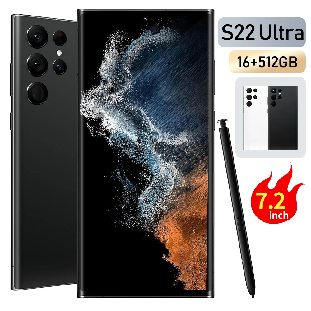 2024 популярный оригинальный смартфон S22 Ultra16GB 512GB со встроенной ручкой 5G Android 12 мобильный телефон