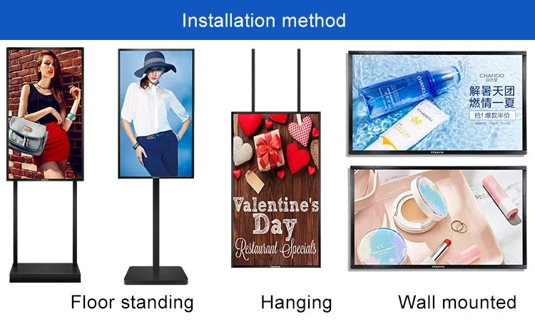 32/43/49/55 Inch Guide Poster Menu Wall Mount LCD Screen Ads Player Digital Advertising Board