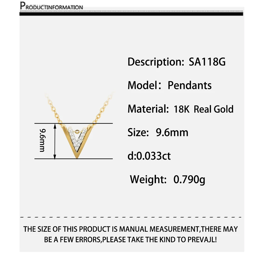 1000s Dropshipping Shiny 18K Gold Simply Stylish Jewelry Letter Design V Shaped Rose Gold Pendant Necklace