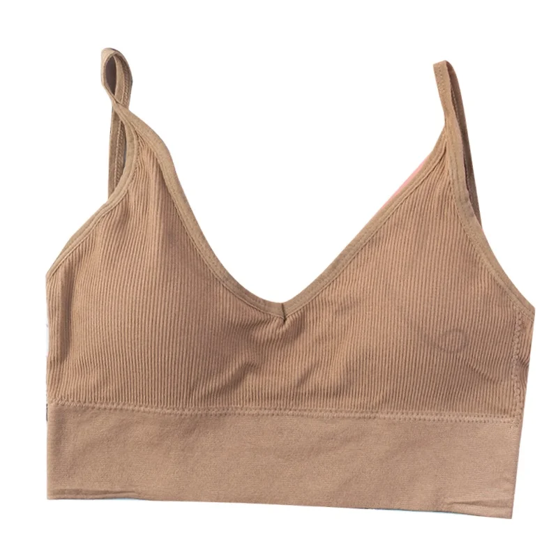 
U back chest breathable sports underwear for girls Padded Foam Cup wireless Comfort teen seamless bra Tube Top 