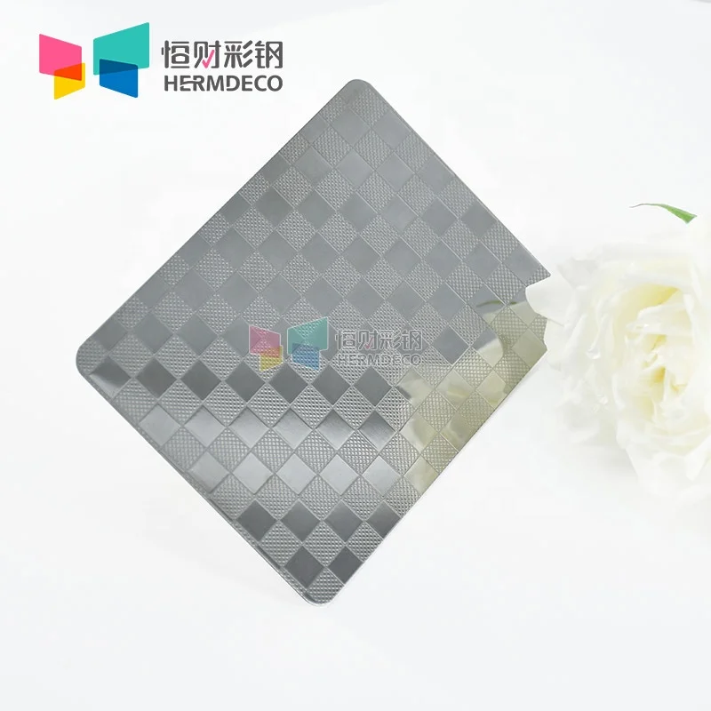 AISI304 inox 4*8ft 1.0mm color stainless steel sheet embossed decorative plate for sale