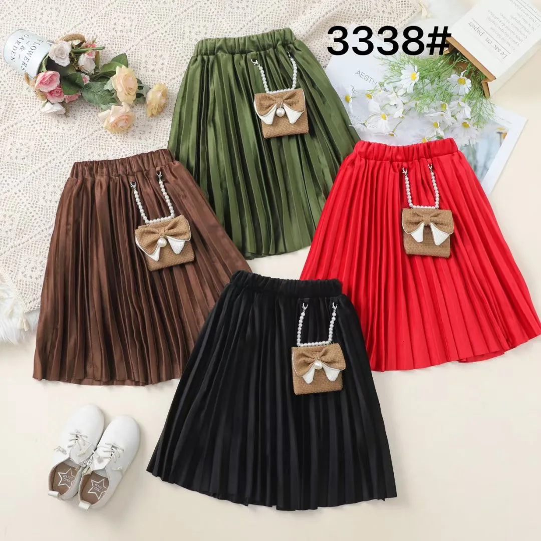 Wholesale price girl clothes short skirt botton fly 110-150cm size 100%cotton cute design for children girl dress