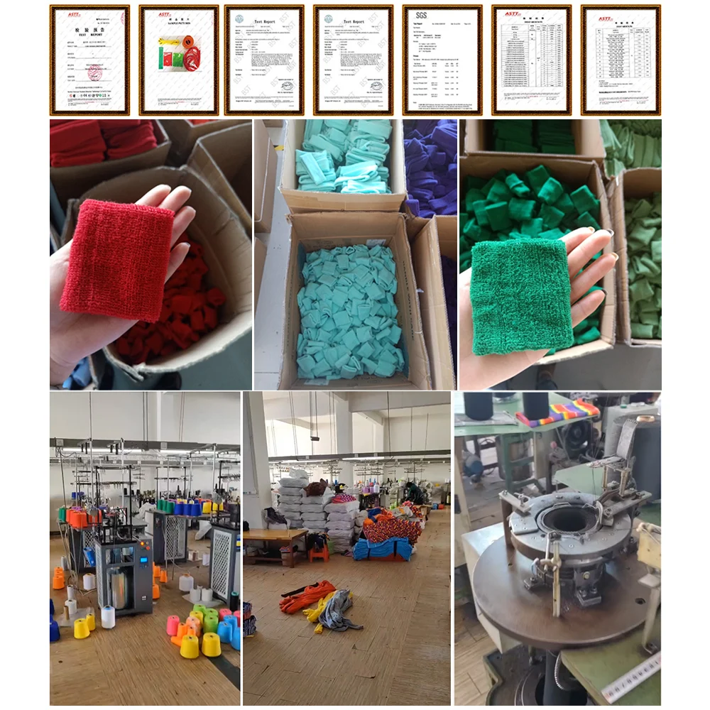 Custom Logo Colorful Sports Wrist Sweatband Cotton Sweatbands Brace Sweat Bands