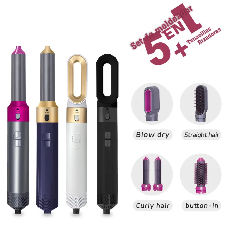 1000w Hairdryer5 in 1 Multi-Styler With Hot Air Brush Auto Wrap Hair Dryer Brush Curler Straightener Styling Tools