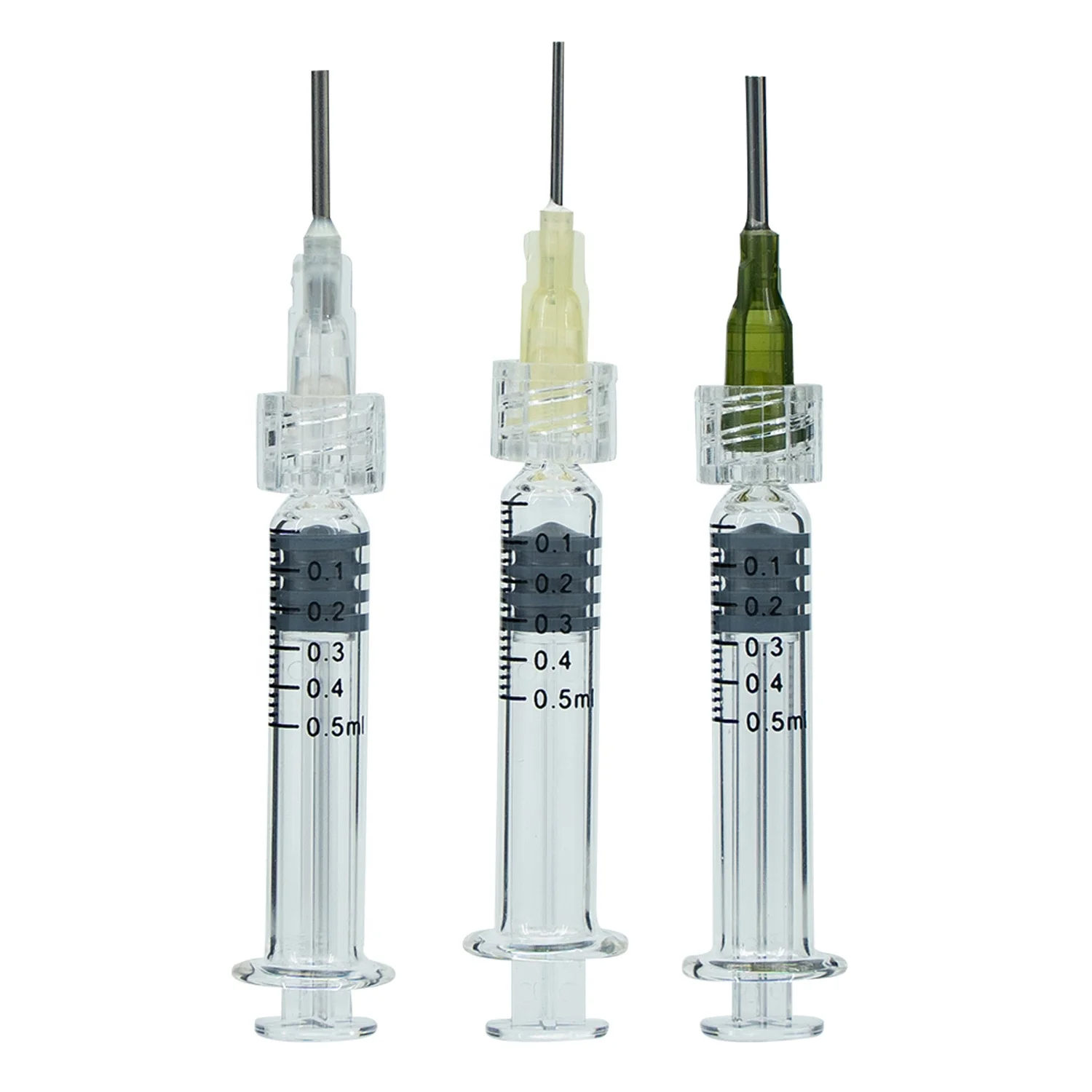 Customized Cosmetic Prefilled Luer Lock Syringe Consumable Luer Slip Glass 0.5ml Custom Logo Disposable Stamping Syringes