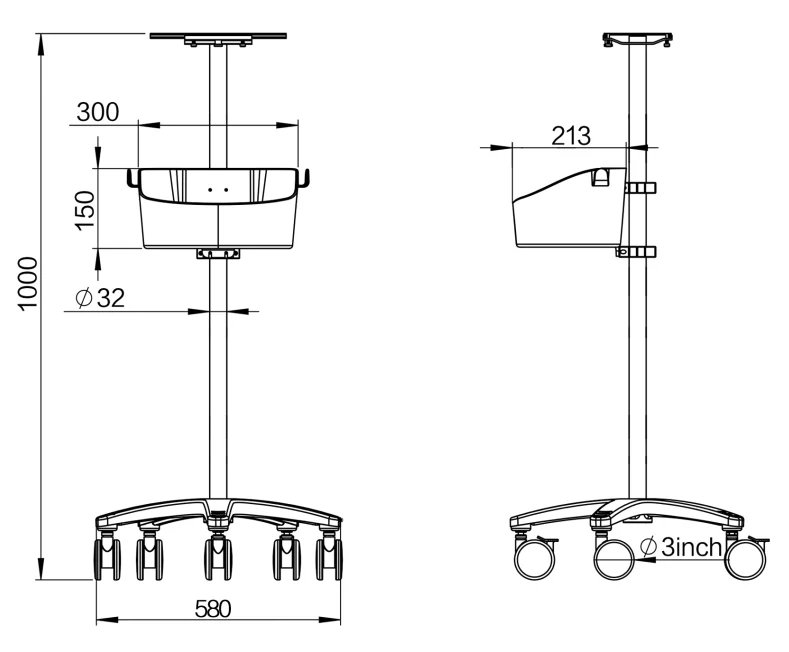 Cheap Price Medical Hospital Trolley emergency For Ultrasound Machine ECG Machine Monitor Infusion Pump stainless steel Trolley