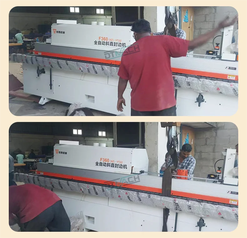 DTMACH full automatic 45 degree bevel incline and straight edge banding machine edge bander mdf edge binding machine automatic
