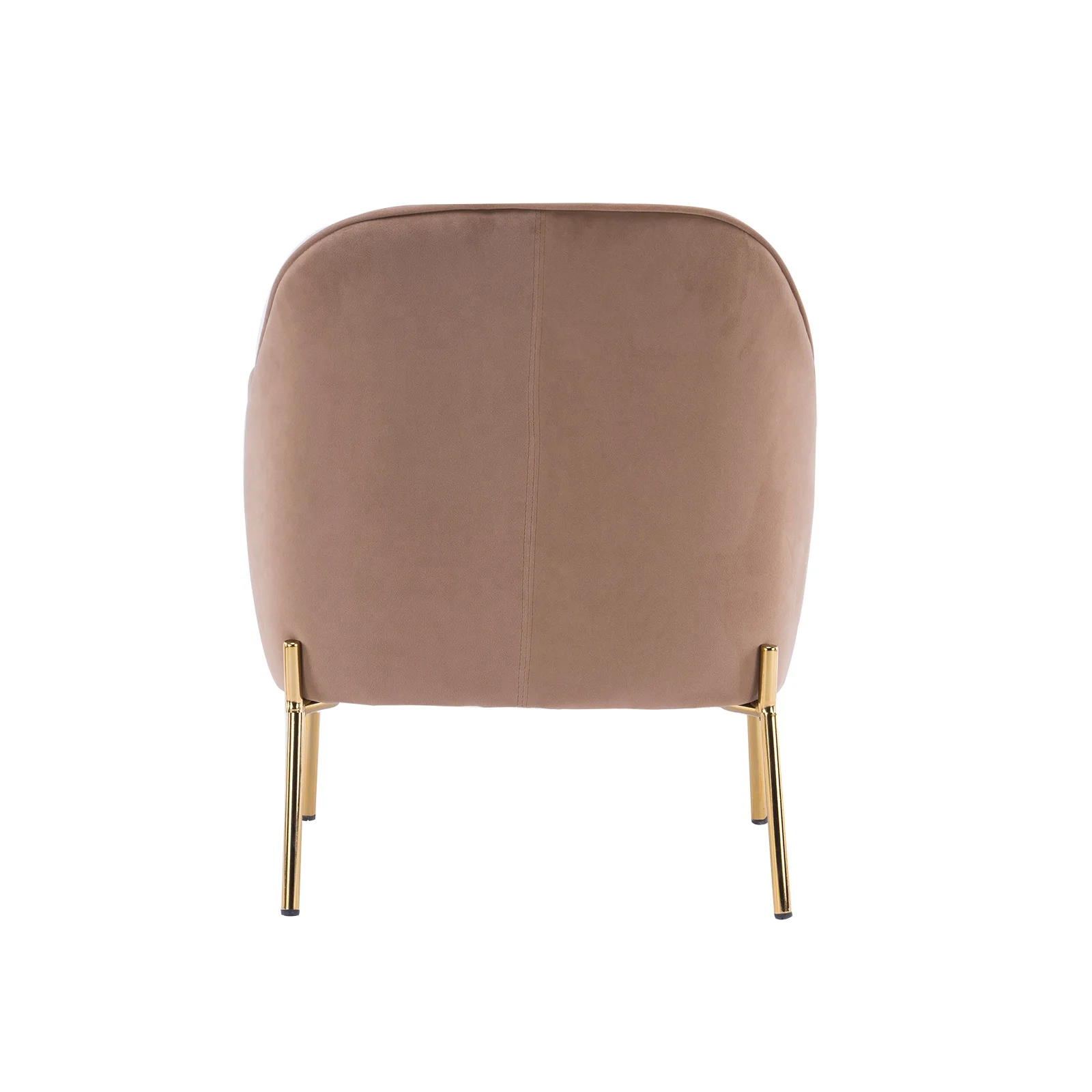 Padded Seat Curved Back And Neat Arm Velvet Upholstered Accent Chair