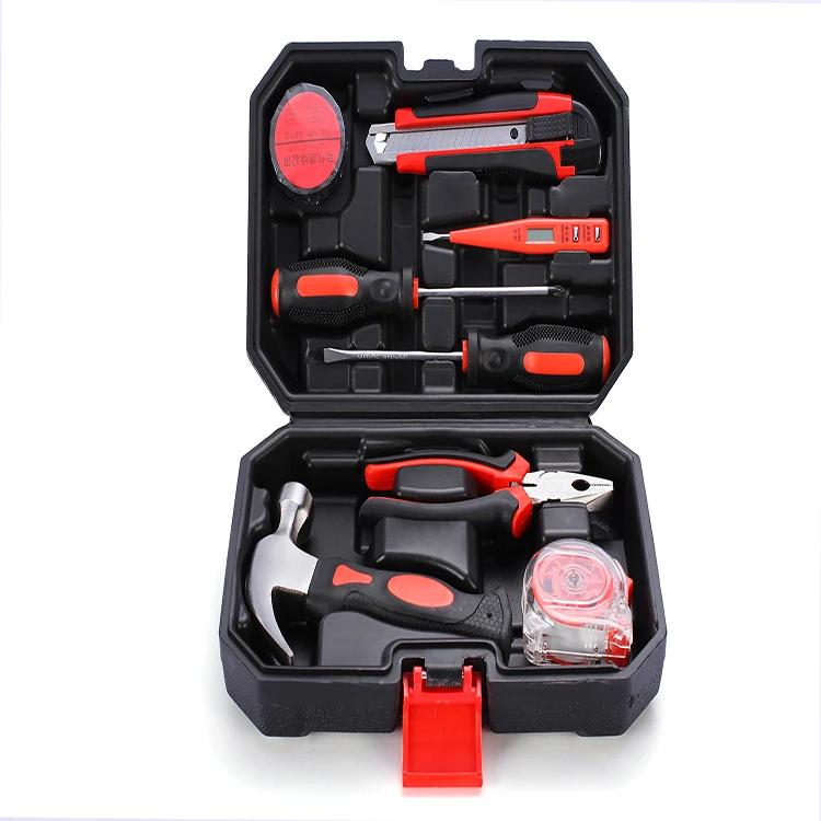 Mechanic Home House Hand Tools Kit Set 9 pcs Professional Multifunction Plastic Case Carbon Steel Tool Box
