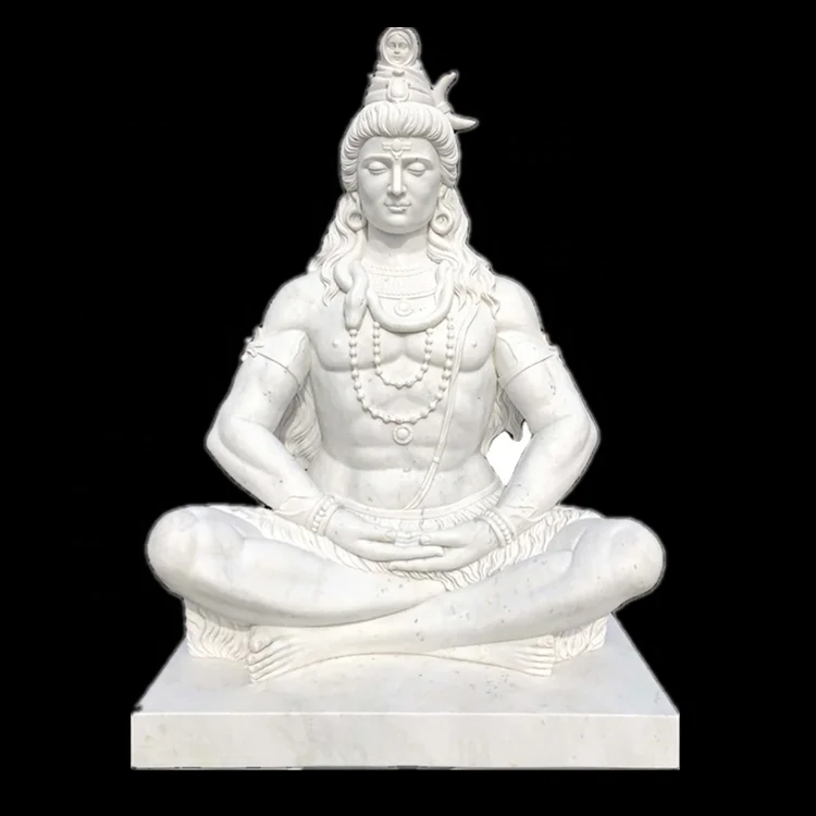 Hot popular white marble buddha statue shiva hand carved home decoration stone sitting buddha statues