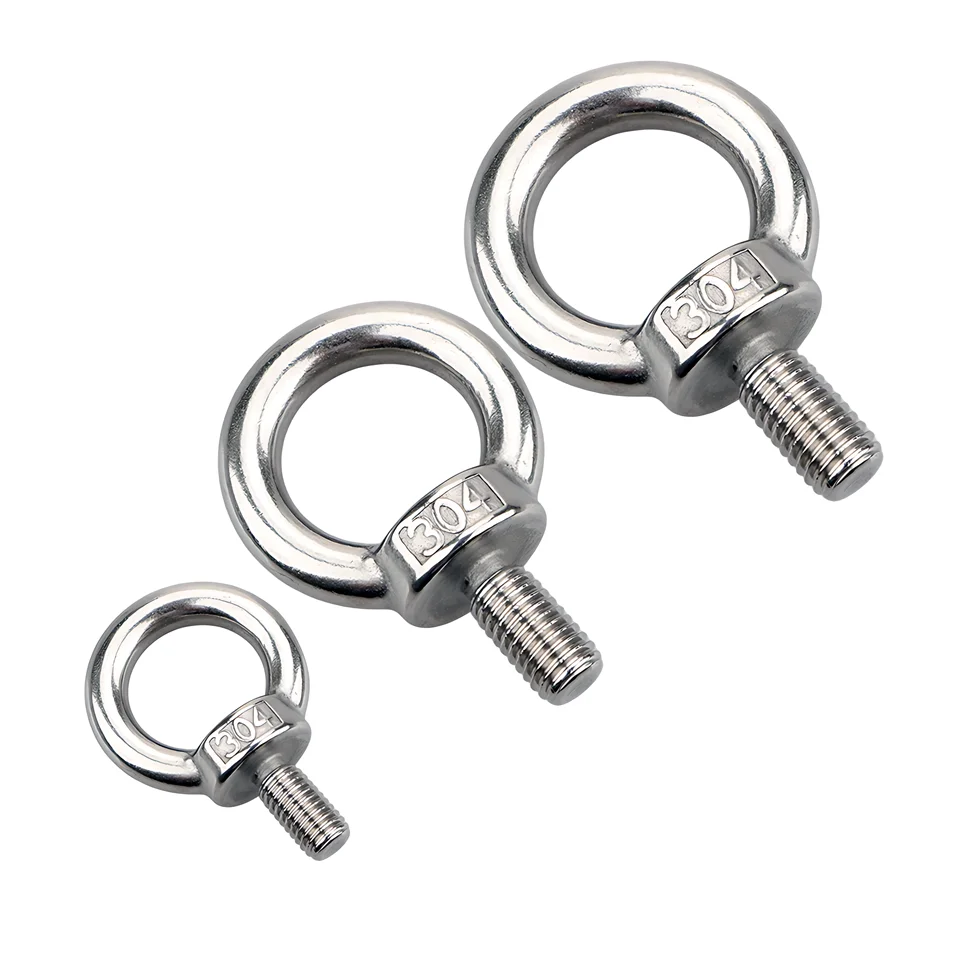 Cheap price M3-M36 Stainless Steel 304 Eyebolt Lifting Eye Bolts Ring Screw Loop Hole Bolt For Cable Rope Lifting