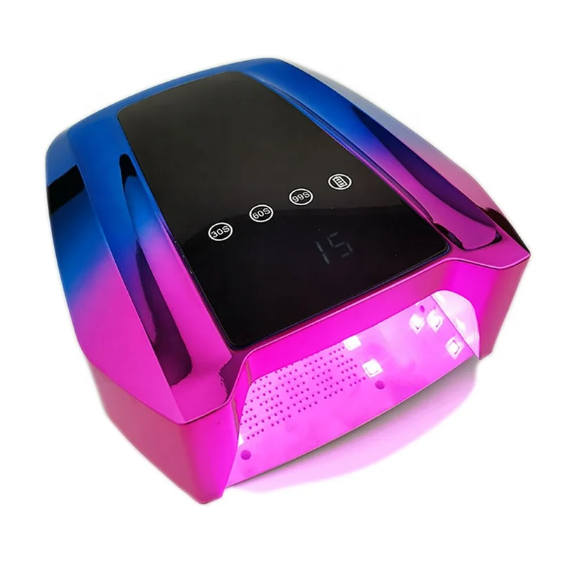 2024 New Elegant Gradient Design High Power Rechargeable UV Curing Nail Lamp 96W With Smart Touch