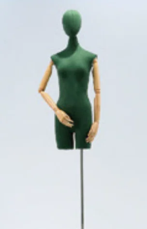 Hot Sale Half Body Female Dress Form Mannequin With Wooden Arms Plastic Women Mannequin