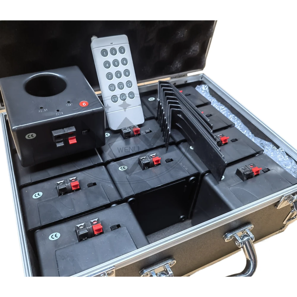 Hot Sale Outdoor Black Wedding Cold Fountain Machine For Wedding Party 8 Channel Cold Flame Firing System