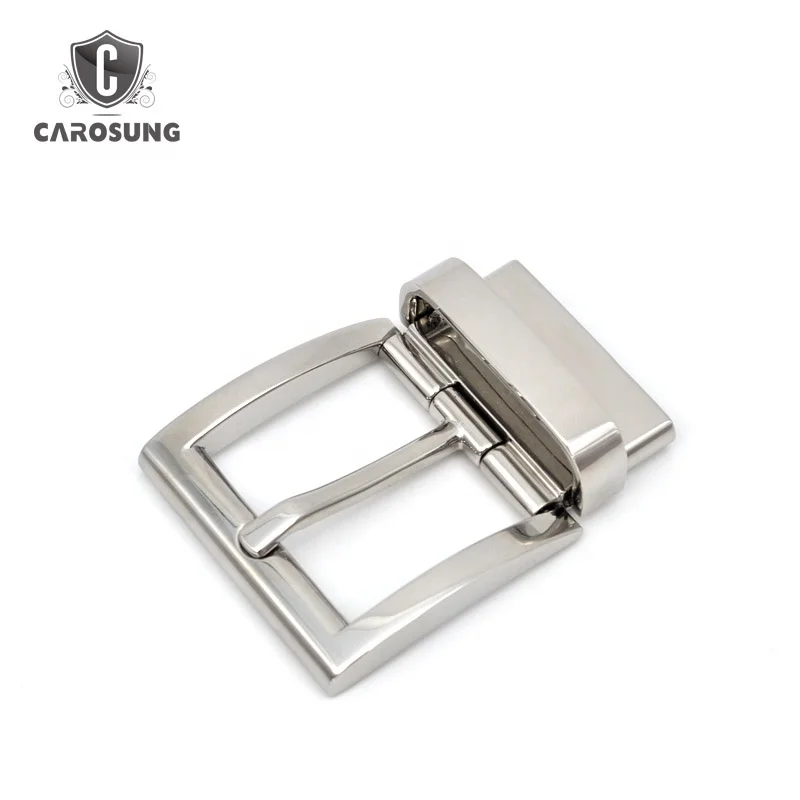 New Fashion Metal Belt Buckles Silver Mirror Polishing Stainless Steel Pin Reversible Buckle