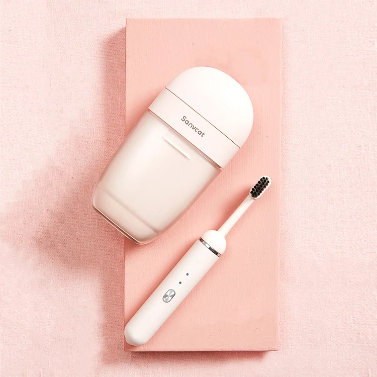 Sanvcat Cheap With Travel Case USB Rechargeable Sonic Replacement Electric Toothbrush Ultrasonic Toothbrush